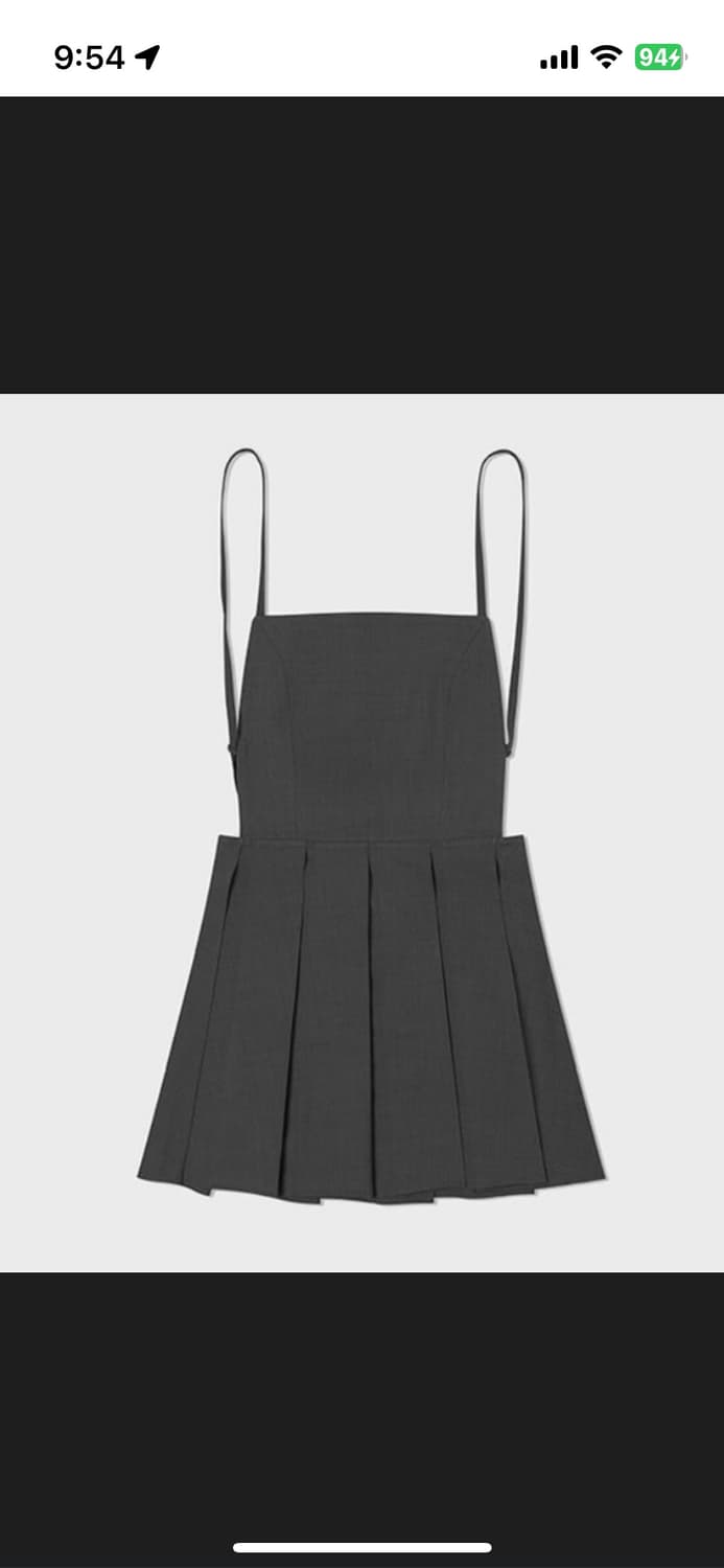 로우클래식 pleated mini dress S 차콜 상품이미지5