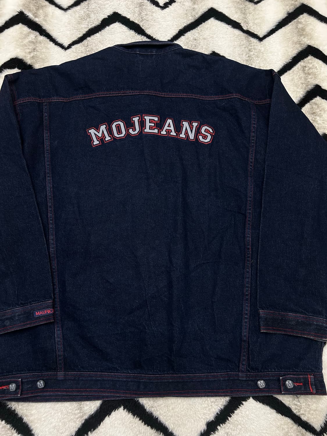 [5XL]모리스말론 90s올드스쿨 힙합 스티치 청자켓/진청 상품이미지2