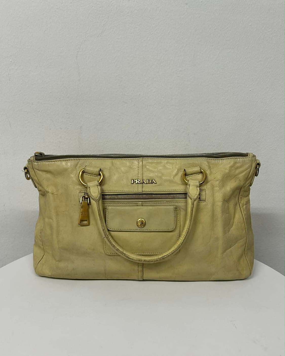 프라다 빈티지 레더 숄더백 토트백 상품이미지1