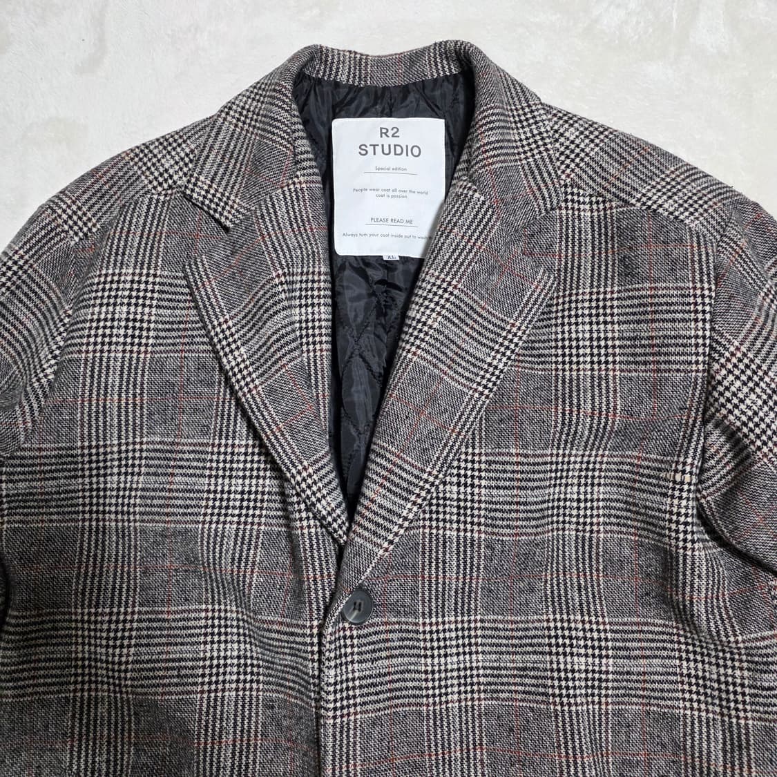 (XL)R2 STUDIO 체크 롱 코트 상품이미지2