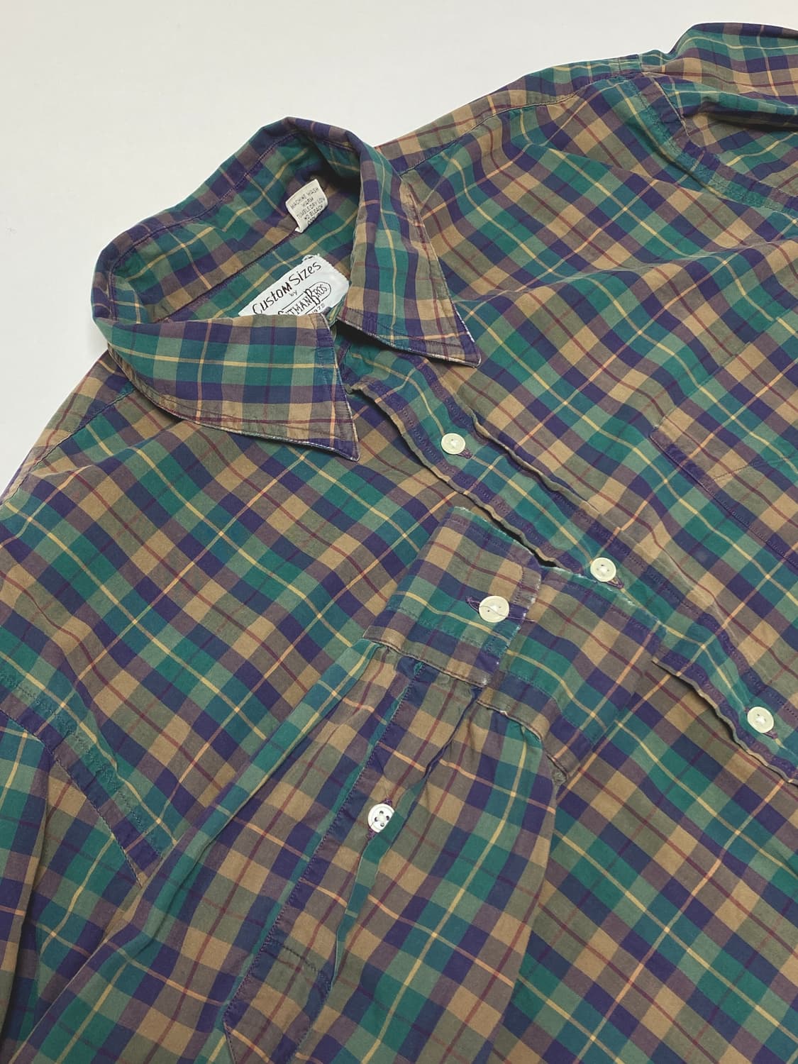 짓먼브로스 커스텀 사이즈 체크 셔츠 made in usa M 상품이미지1