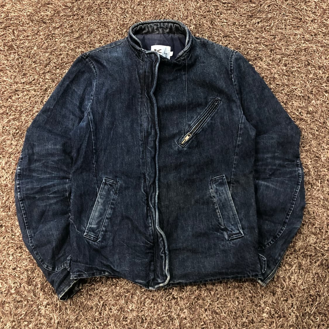 빈티지 데님 워싱 바이커 라이더 자켓 상품이미지1