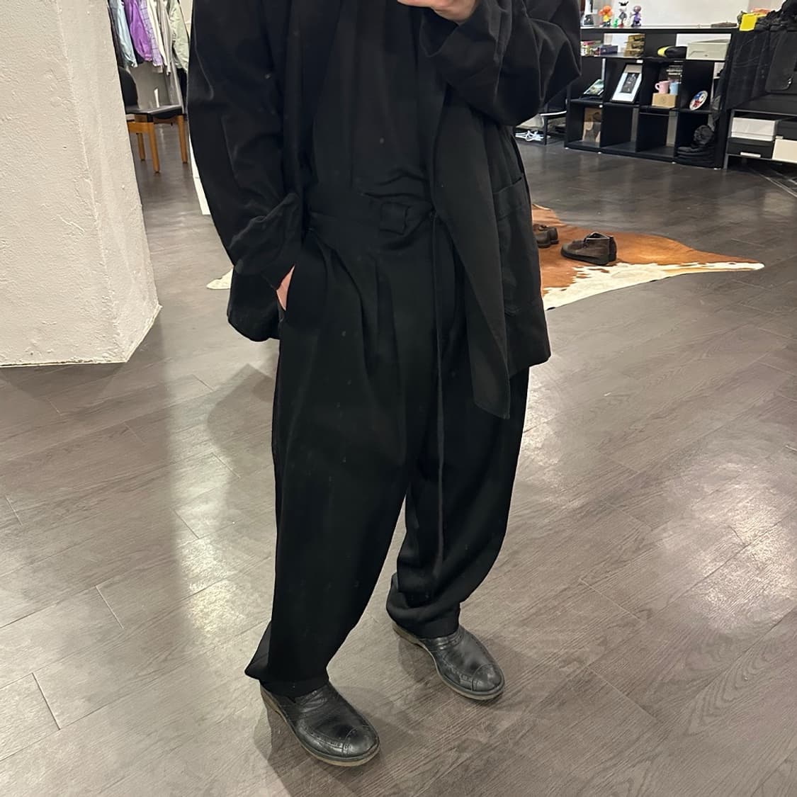 요지야마모토 뿌르옴므 개버딘 울 오버사이즈 슬랙스 상품이미지5