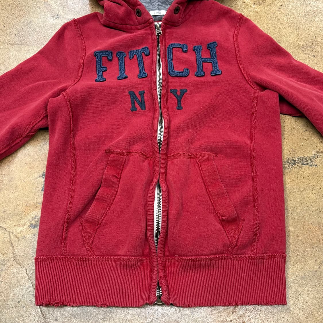 아베크롬비 버건디 레드 후드집업 상품이미지3