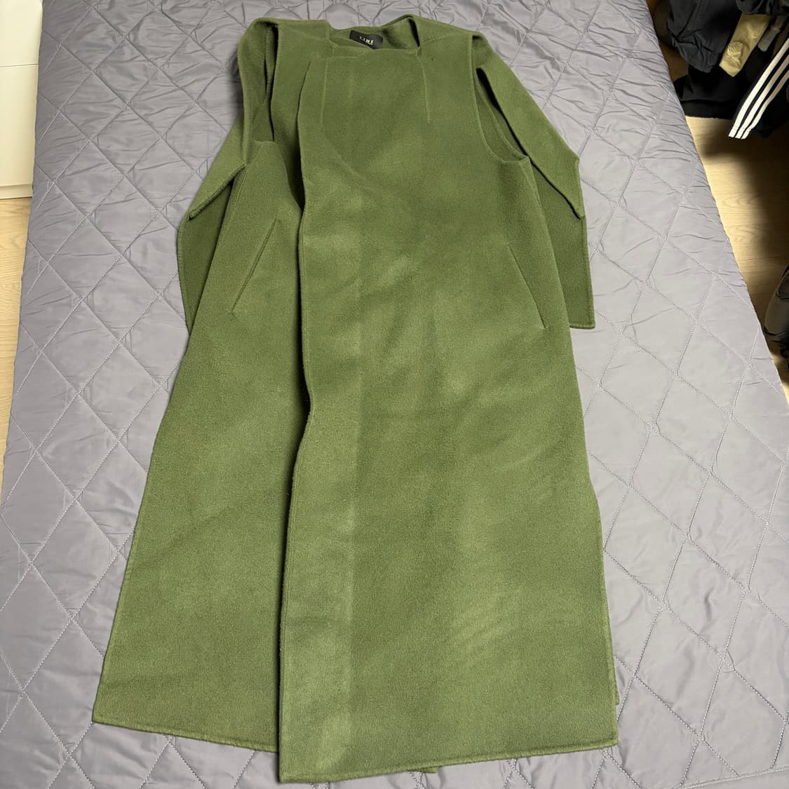 타임 캐시미어 여성코트 카키 레이어드 상품이미지4