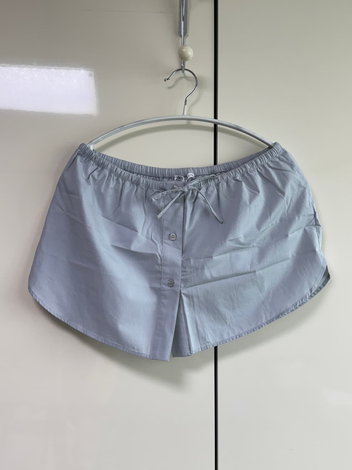 자라 포플린 레이어드 스커트 라이트그레이 M 상품이미지3
