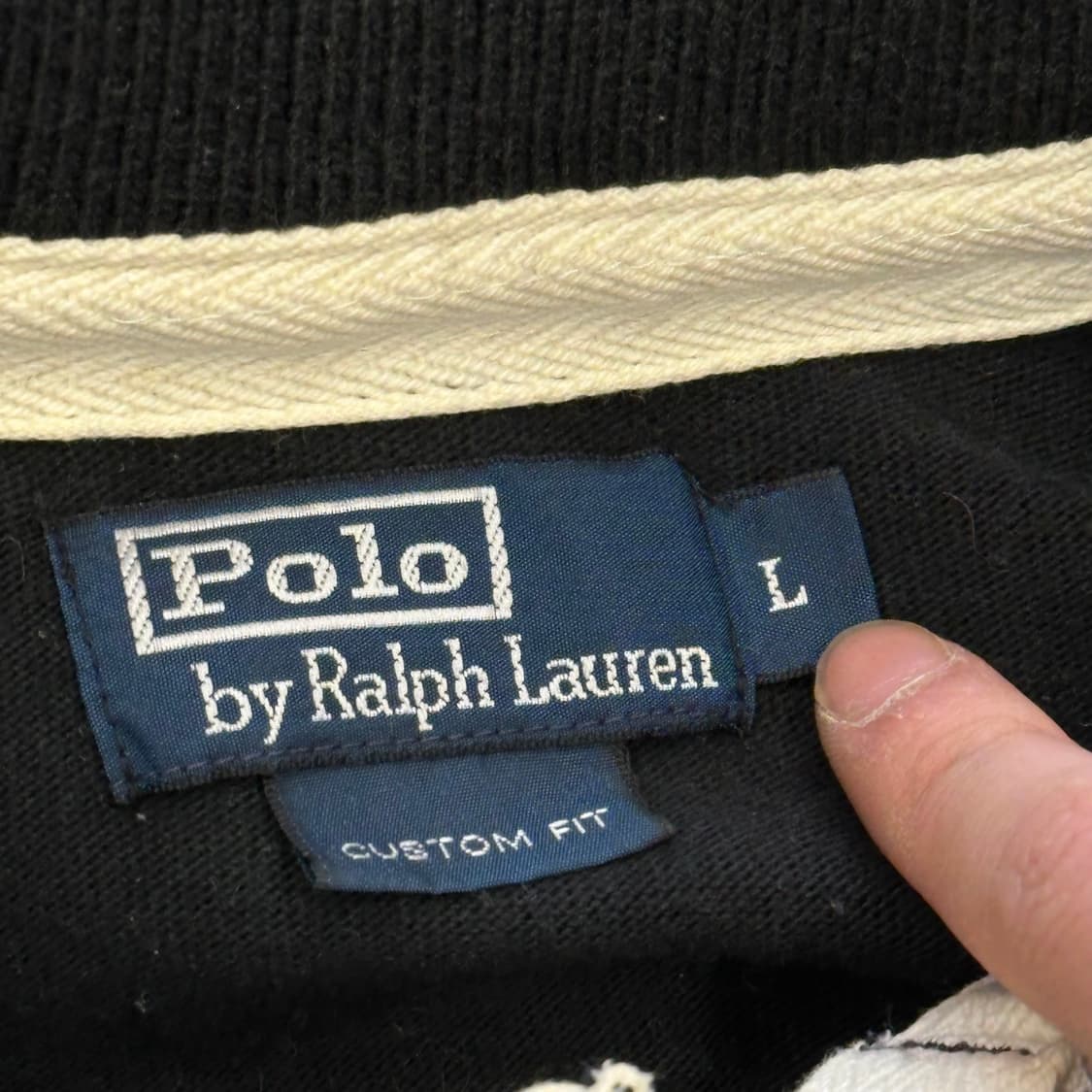 L 폴로랄프로렌 엠브로이드 블랙 럭비 티셔츠 상품이미지4