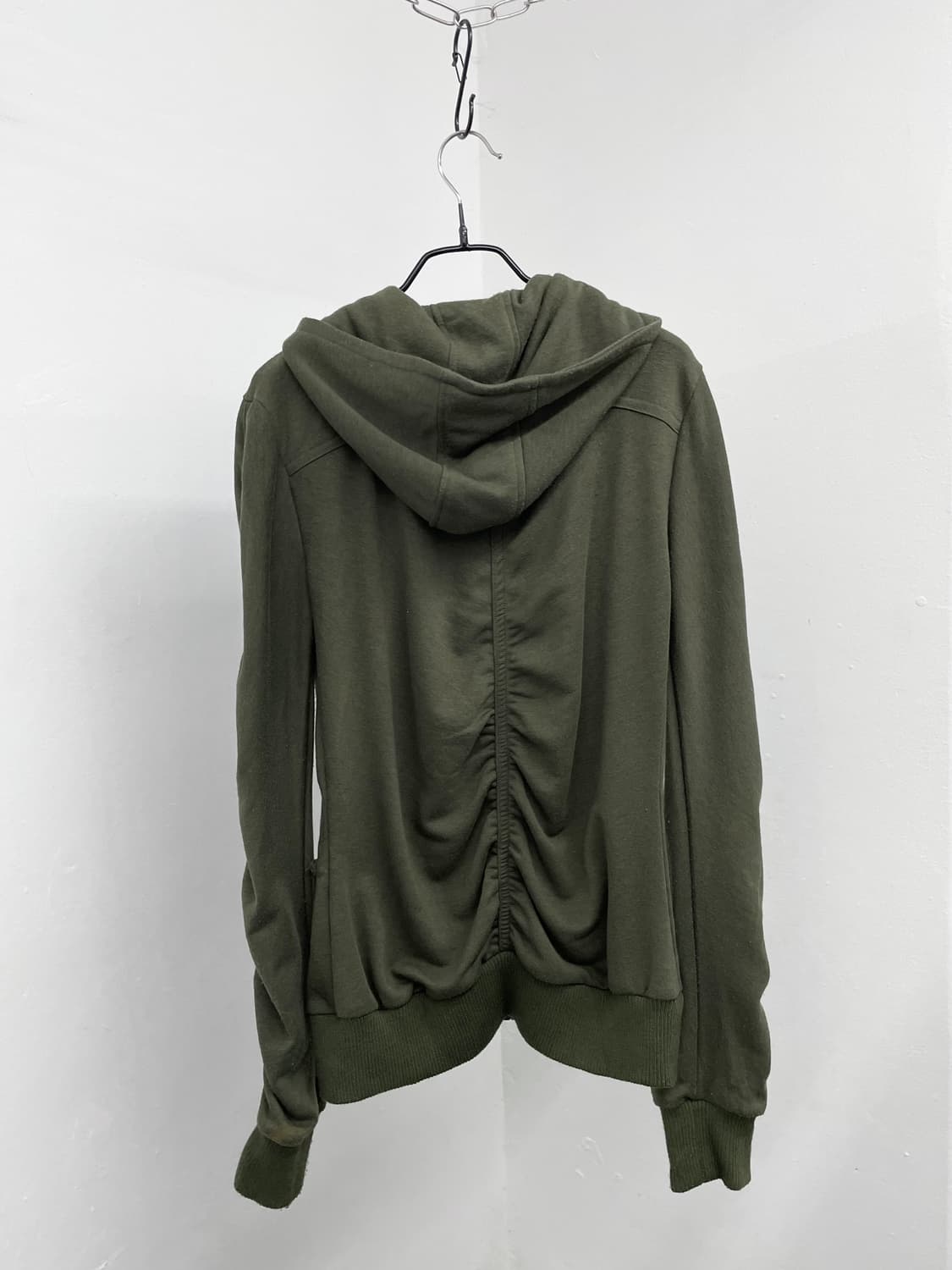 y2k 카키 셔링 포켓 후드집업 상품이미지7