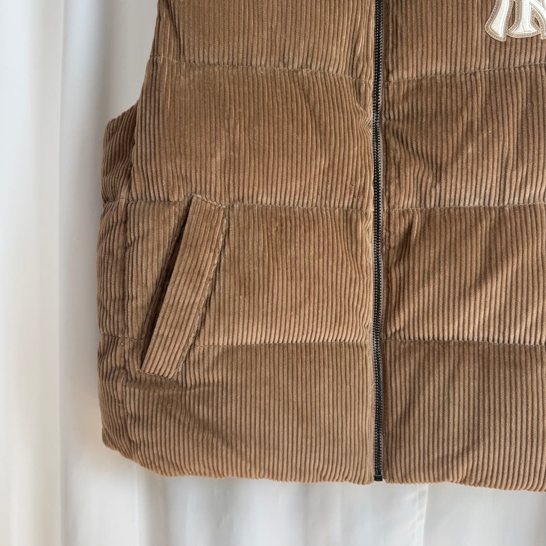 MLB 코듀로이 베이스 덕다운 베스트 패딩 조끼 브라운 XL 상품이미지7