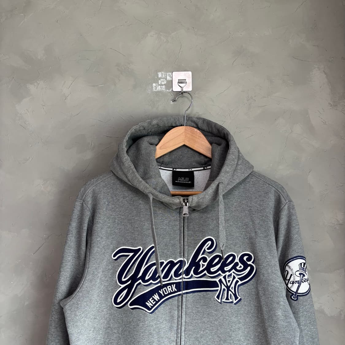 MLB 뉴욕 양키스 후드집업 그레이 상품이미지2