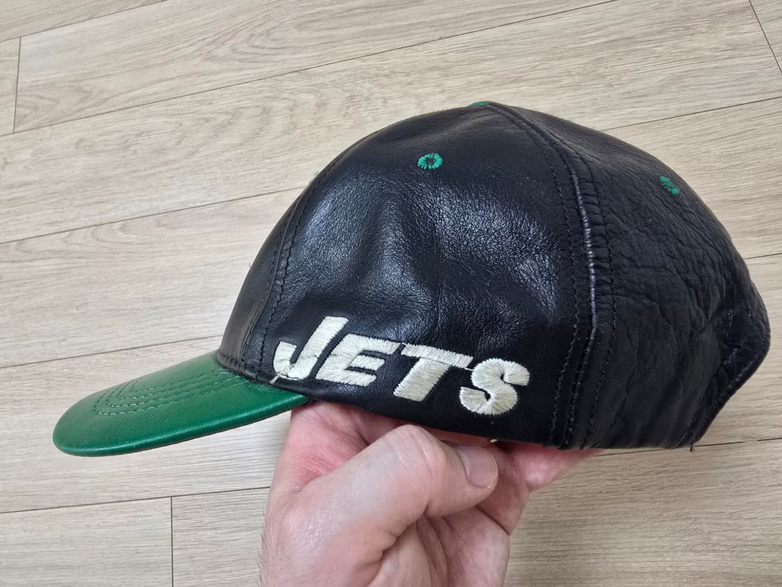 빈티지 Logo Athletic NFL 뉴욕 제츠 레더캡 블랙 상품이미지4
