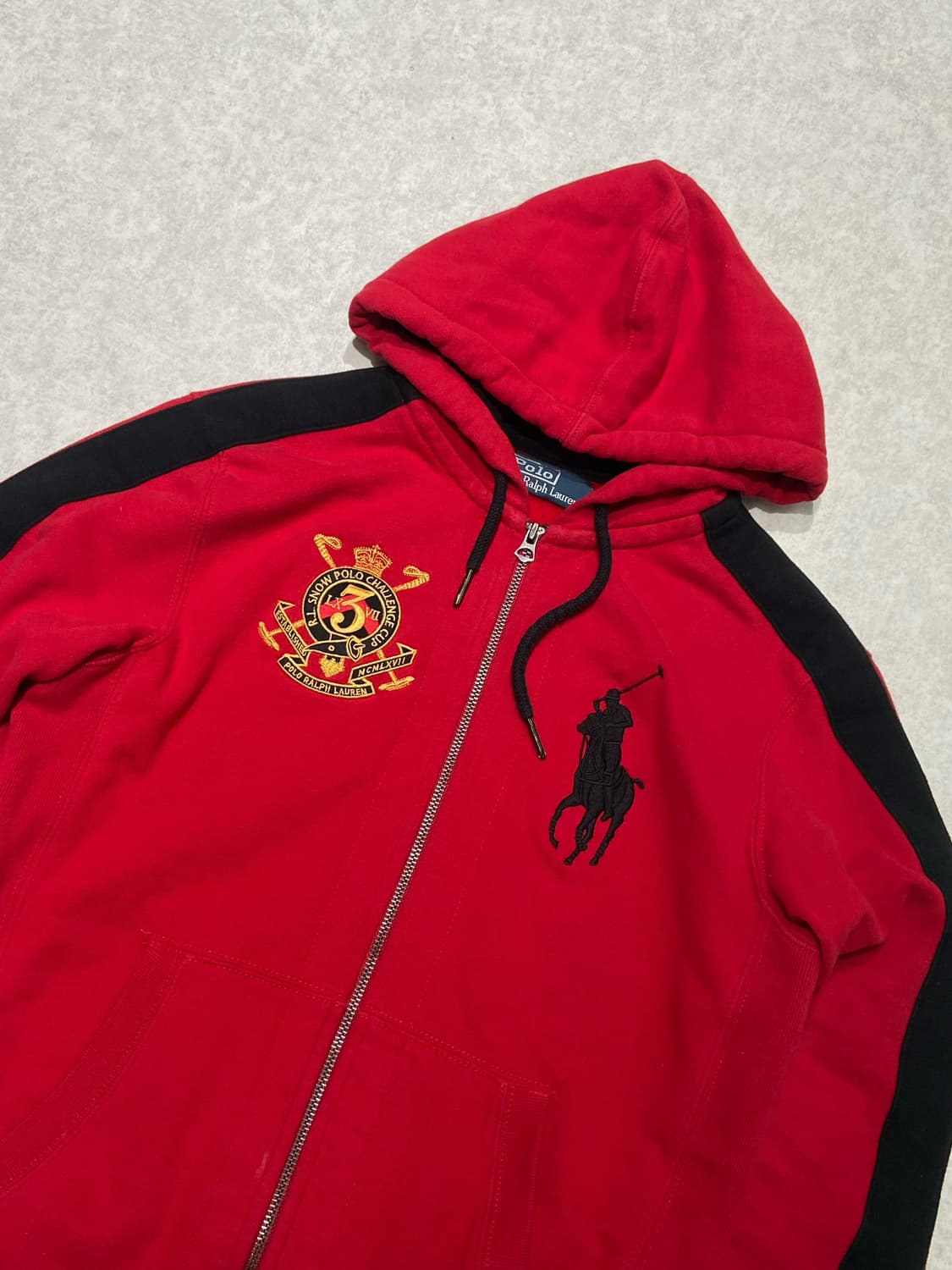 폴로 랄프로렌 빅포니 레드 후드집업 상품이미지2