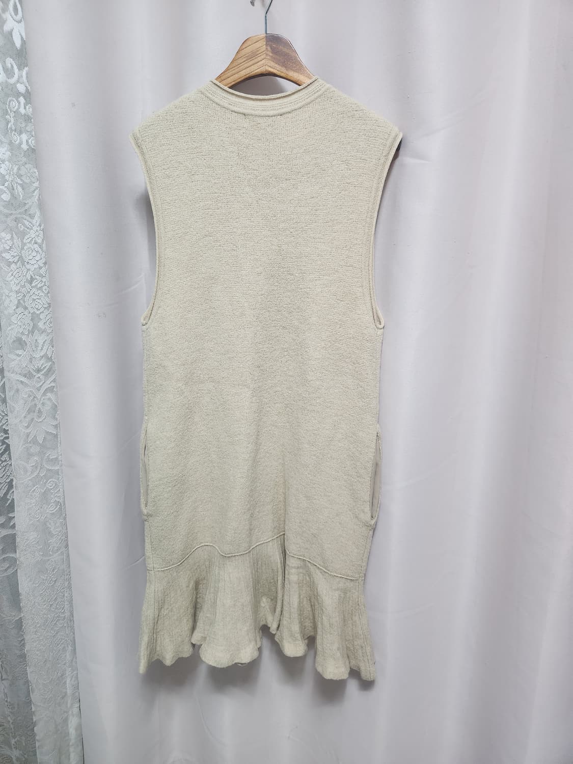 SJSJ아이보리 니트 조끼 프릴 원피스 상품이미지8