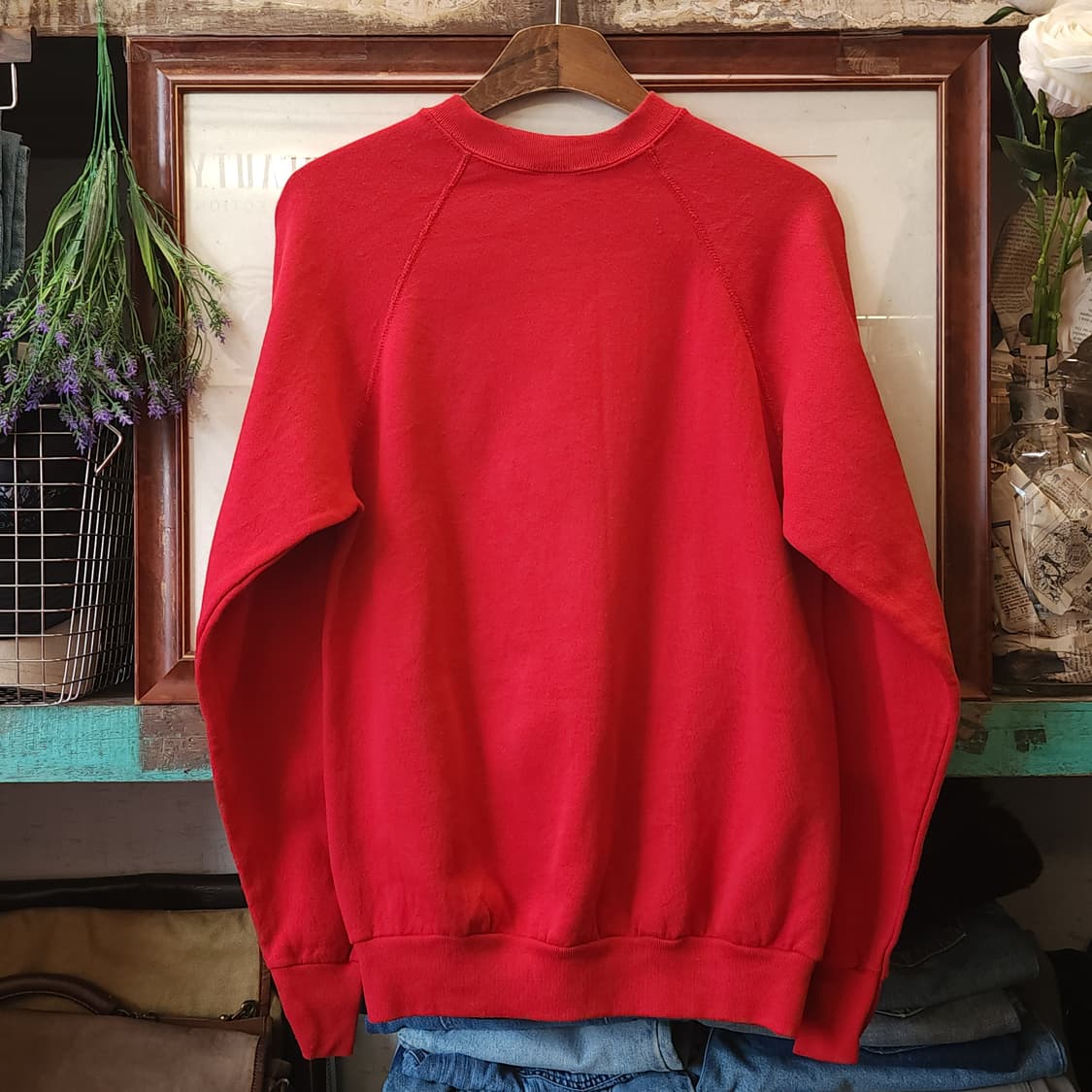 90s TULTEX 빈티지 스웻셔츠 플레인 스웻셔츠 레드 M 상품이미지2