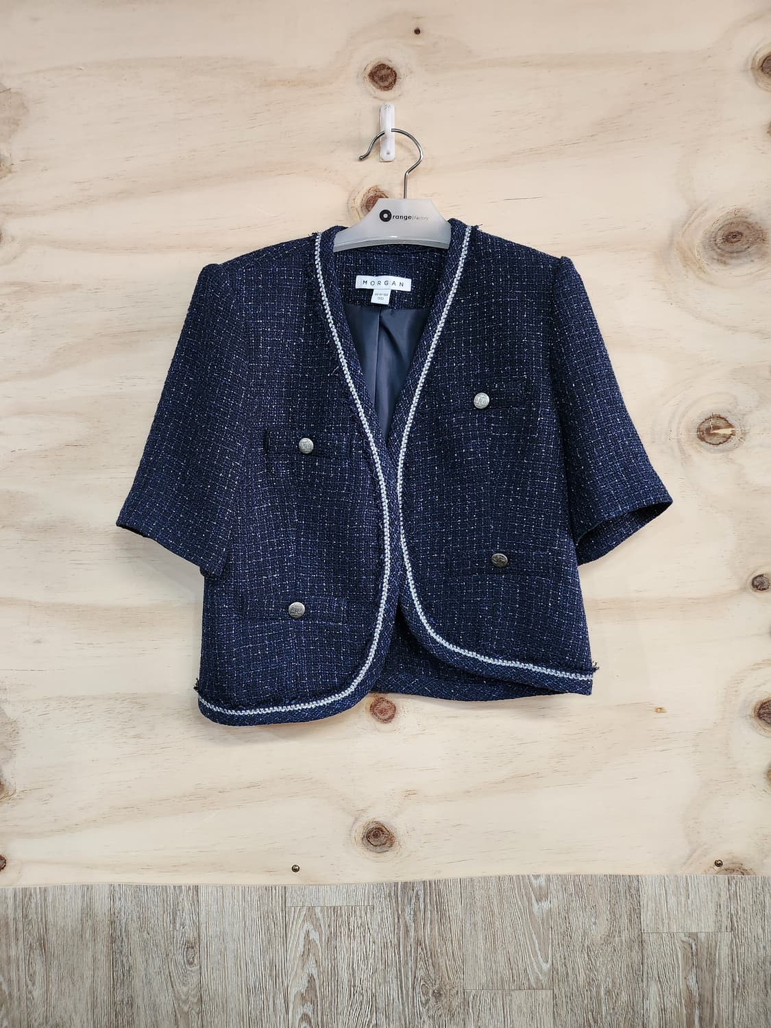 1018) 모르간 morgan 트위드 반팔 자켓 상품이미지1