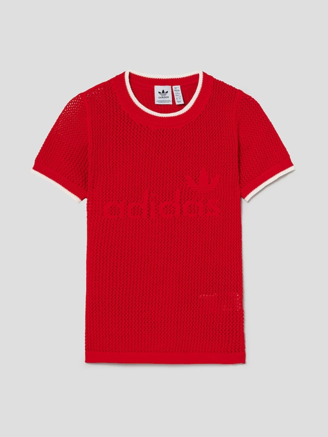 25SS 아디다스 크로셰 티셔츠 레드 XS사이즈 상품이미지1