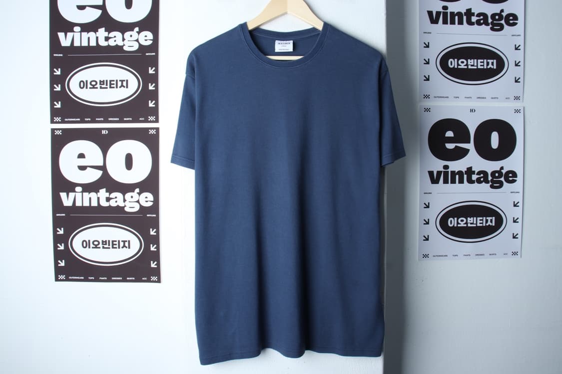 (L-XL) 몰든 반팔 티셔츠 블루 무지 기본-H33254 상품이미지2