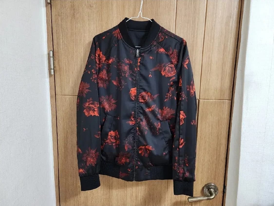 (XS)H&M 플라워 프린팅 양면 블루종 점퍼 상품이미지1