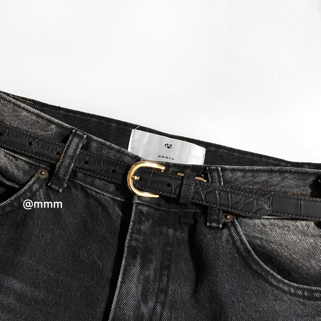 [Unisex] 크로커다일 골드링 가죽 벨트 상품이미지6