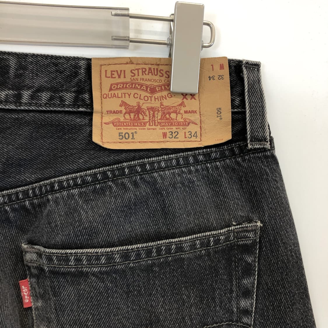 00s 리바이스 501 스트레이트 레그 흑청데님진 31-32  상품이미지4