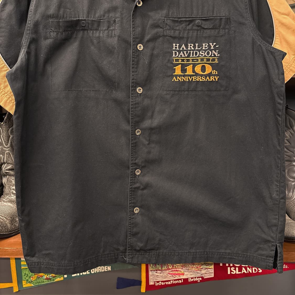 할리데이비슨 110th 헤리티지 엠브로이드 투톤 워크셔츠 N1073 상품이미지4