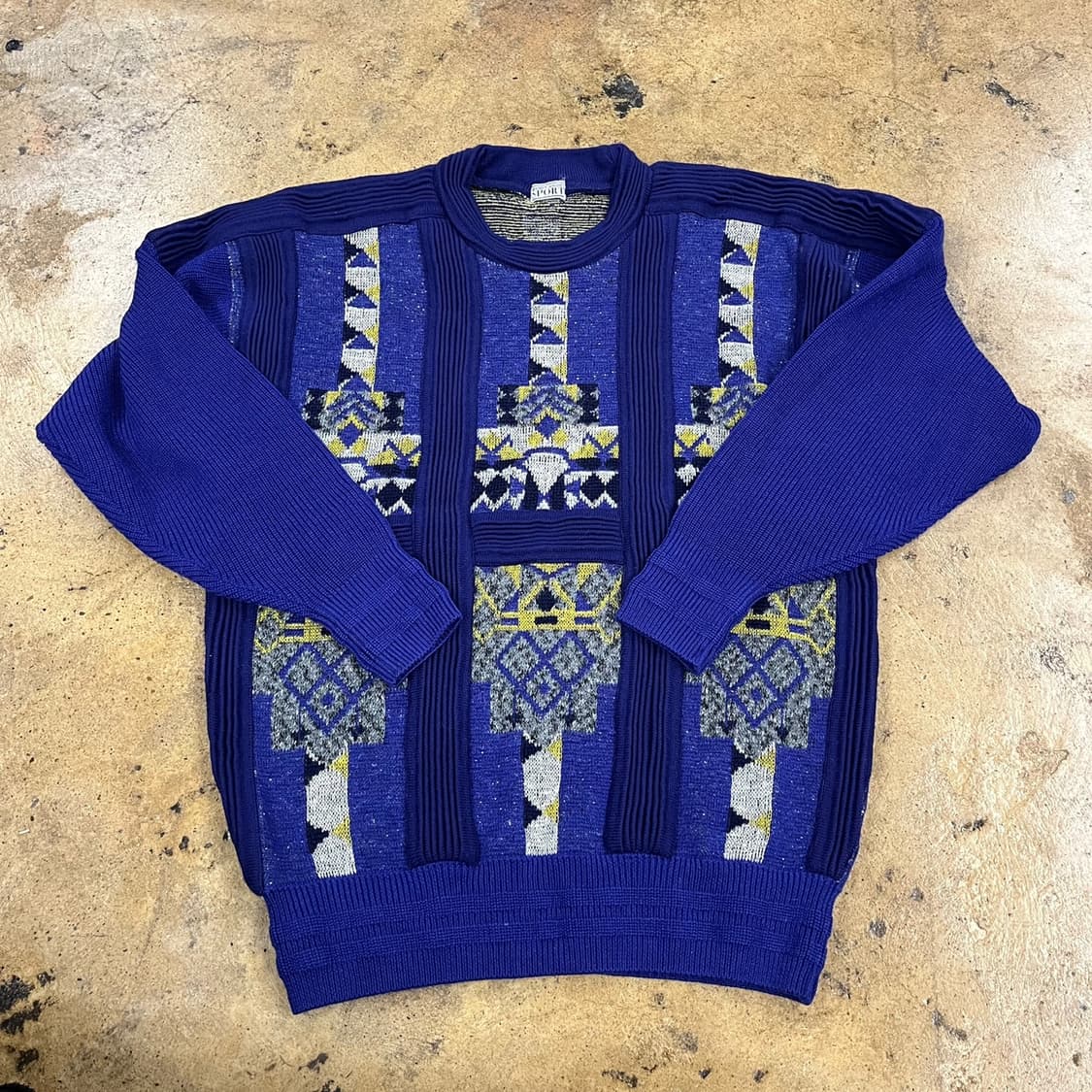 [정품] 빈티지 아가일 패턴 니트 블루 b18 상품이미지2