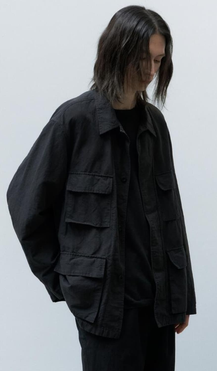 스틸네스 린넨 BDU 자켓 블랙 2 상품이미지3