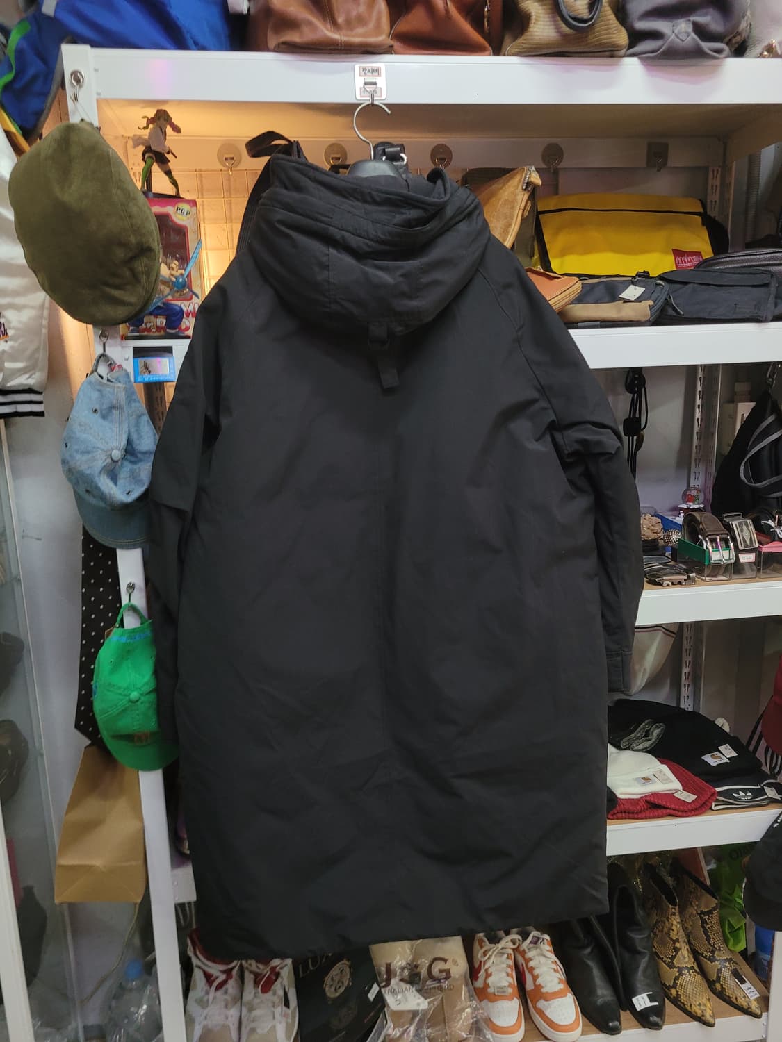 T.I FOR MEN 티아이포맨 블랙 후드 롱 패딩 오리털 상품이미지2