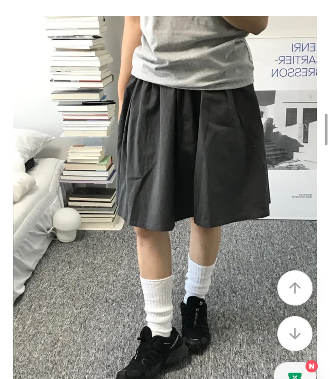 뒷밴딩 일본감성 미디 플레어 스커트 새상품  상품이미지1