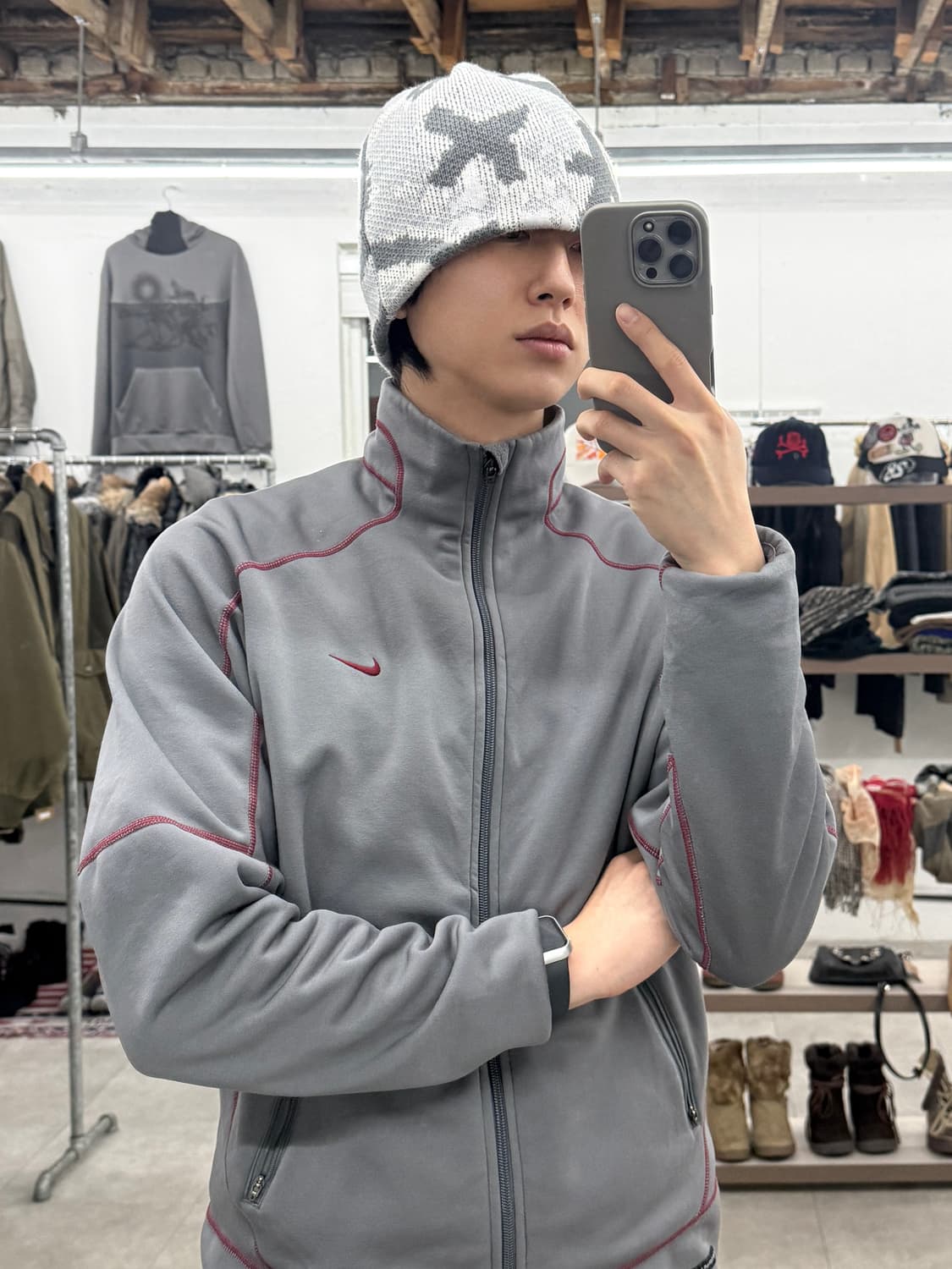 빈티지 자카드 비니 상품이미지4