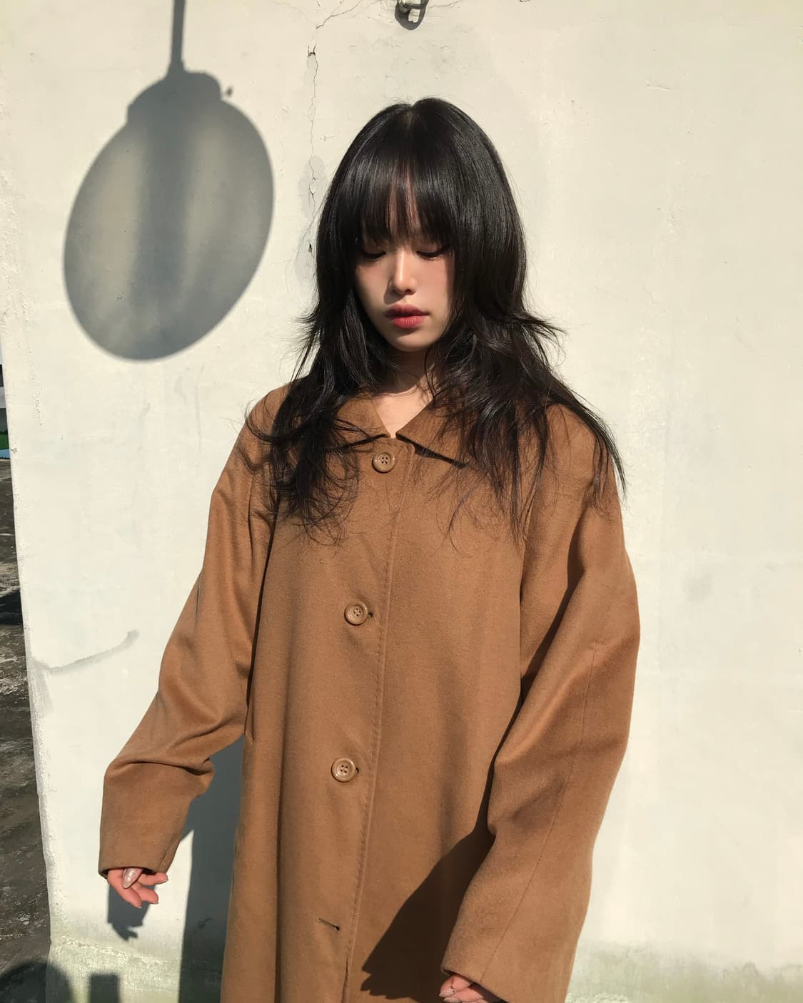 소프트 브라운 캐시미어 롱 코트 상품이미지1