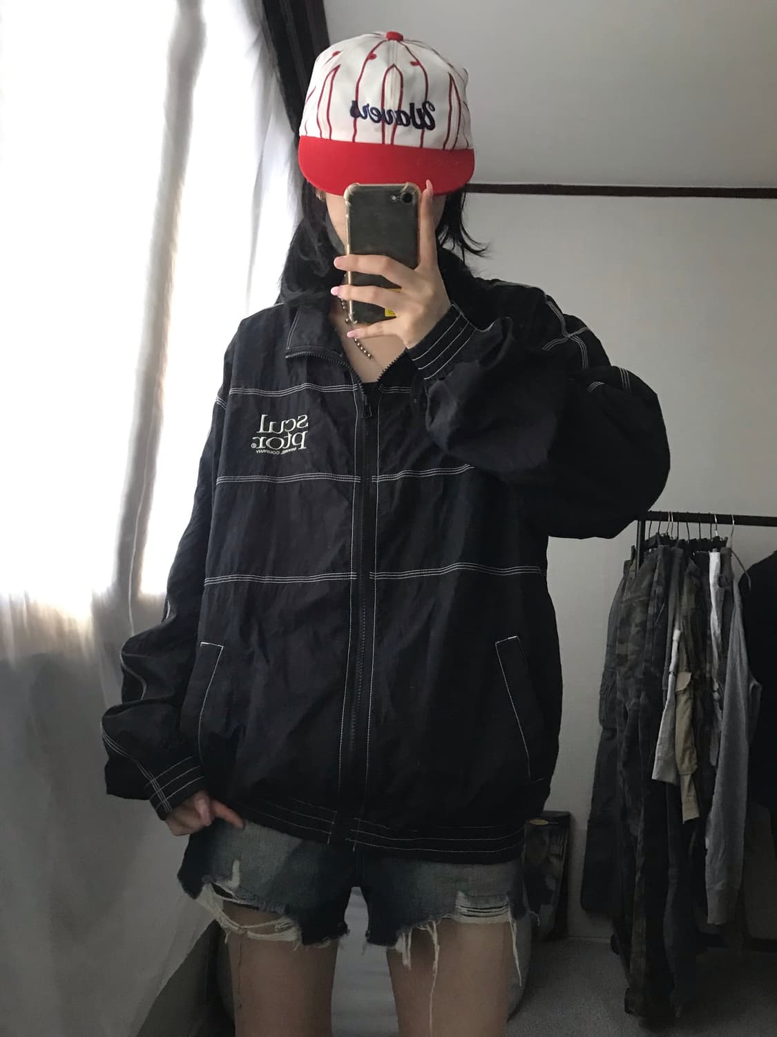 스컬프터 블랙 스티치 바람막이 상품이미지2