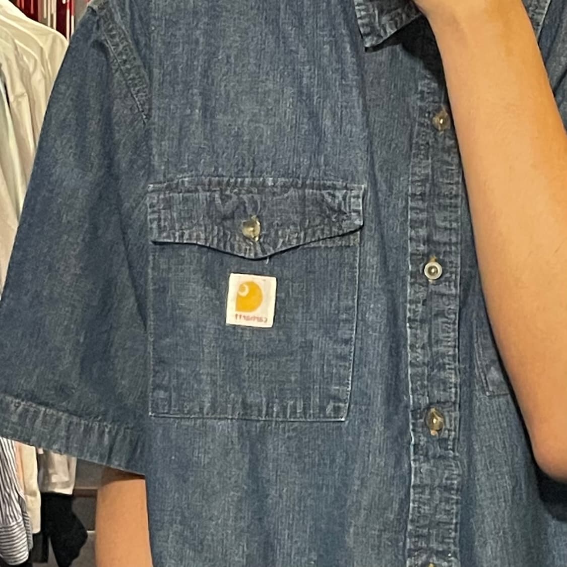 [IM] carhartt 칼하트 진청워싱 데님 반팔셔츠 상품이미지8