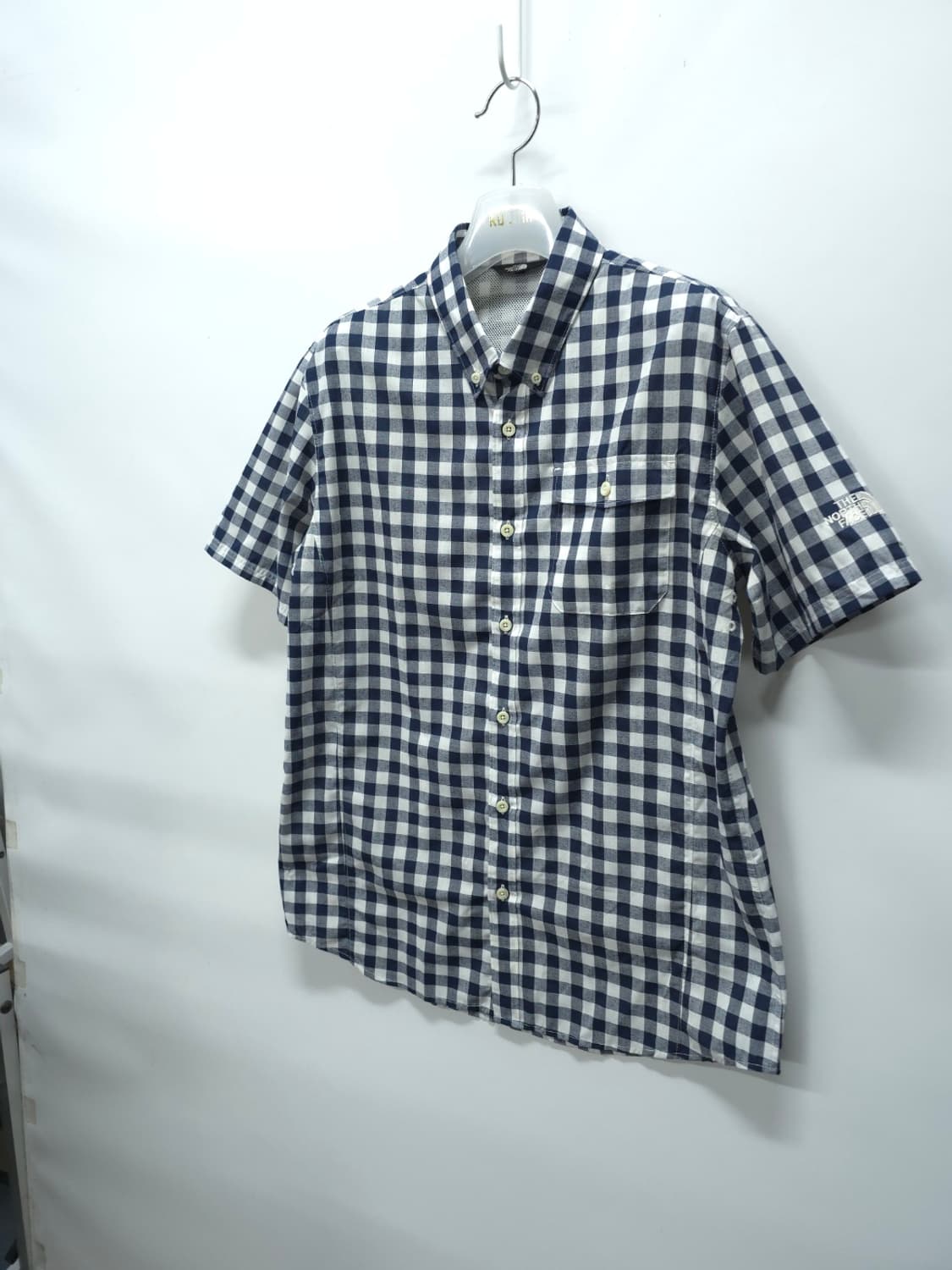 노스페이스 깅엄 체크 버튼다운 반팔 셔츠 (100) 상품이미지2