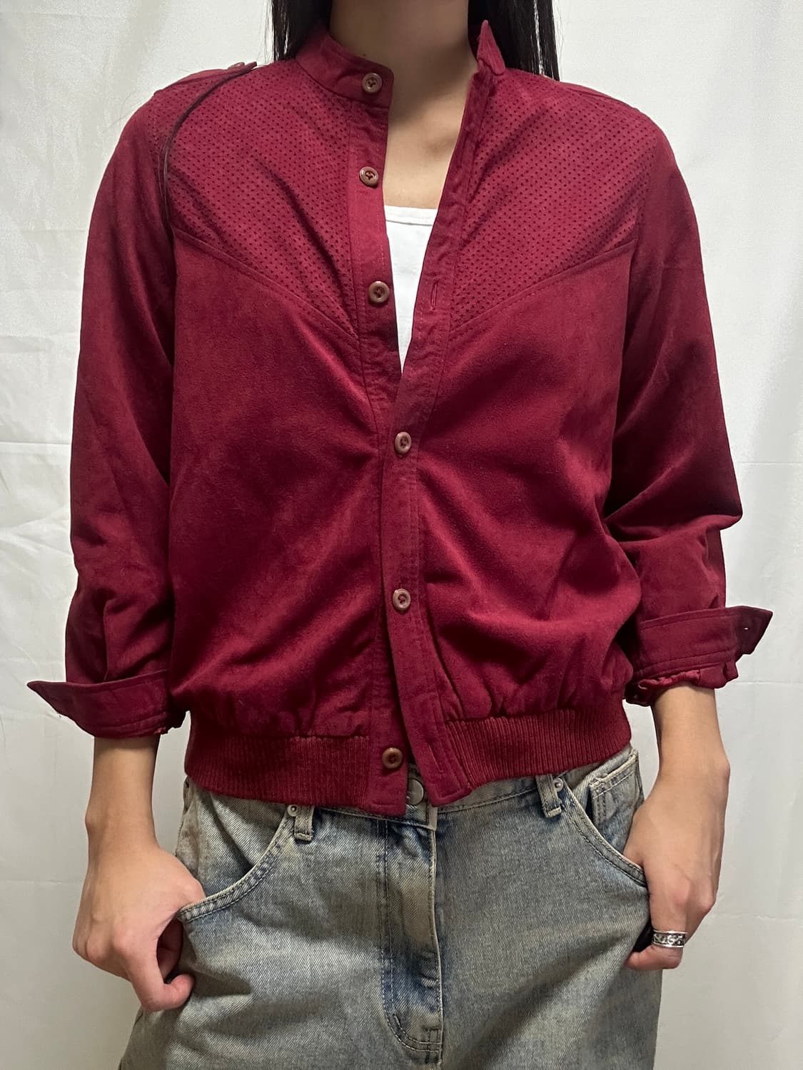 빈티지 버건디 셔츠 자켓 상품이미지1