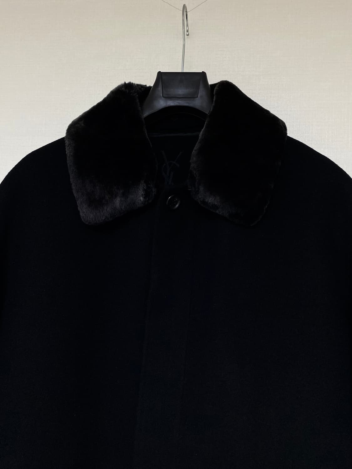 YVES SAINT LAURENT YSL 로고 울캐시미어 발마칸 코트 상품이미지2