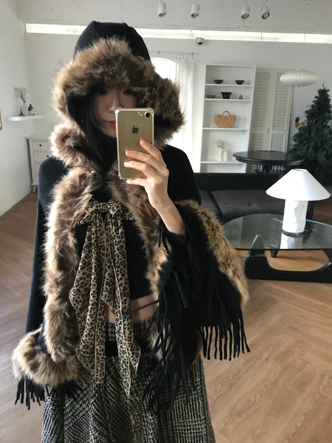 vintage hood fur cape 상품이미지1