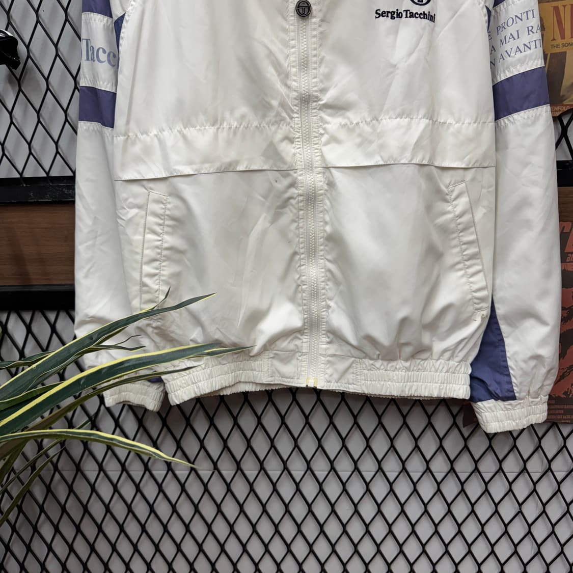 90s 세르지오 타키니 올드스쿨 바람낙이 사이드 로고 포인트 화이트 상품이미지4