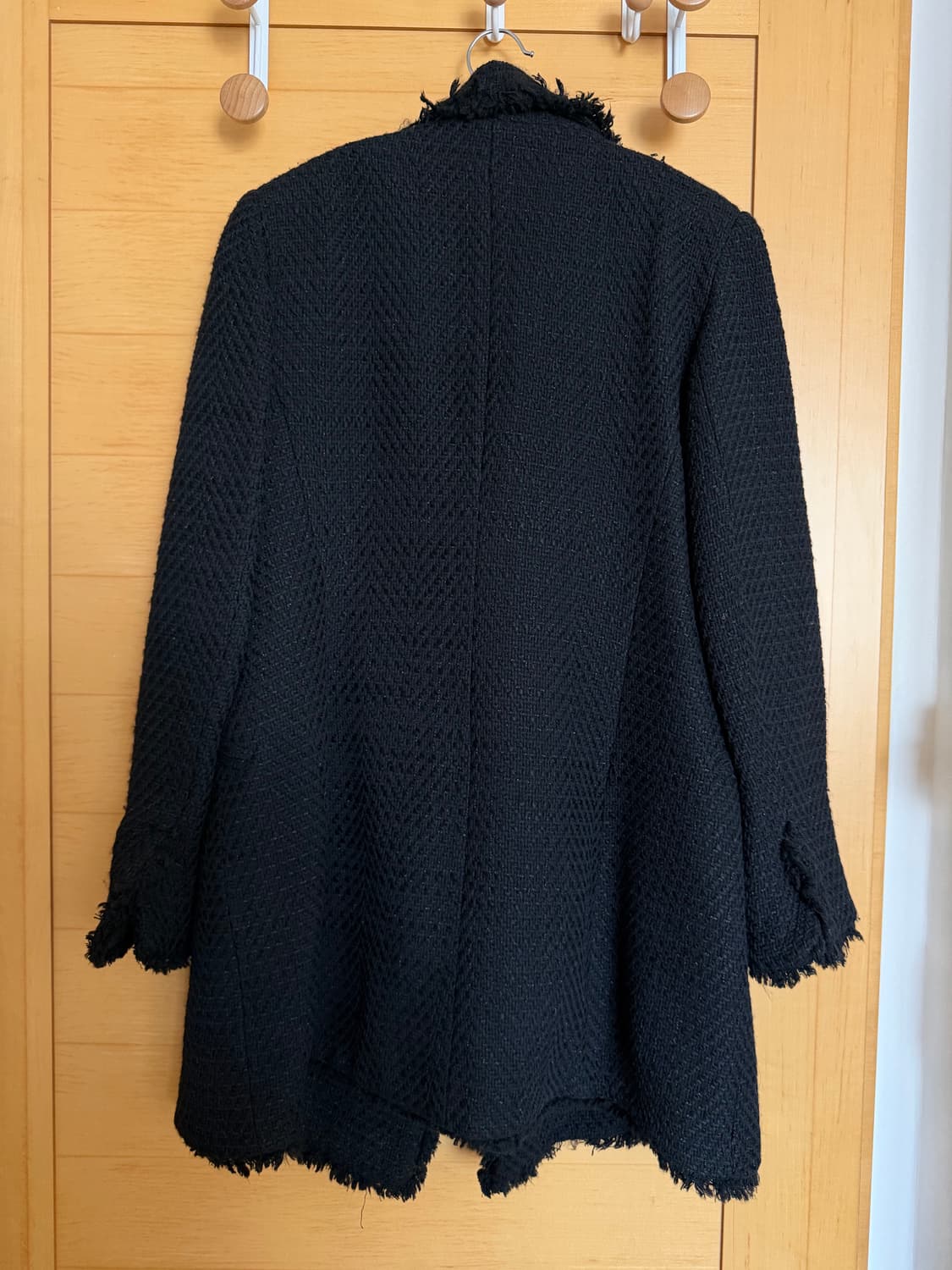 자라 블랙 트위드 더블 코트 상품이미지2