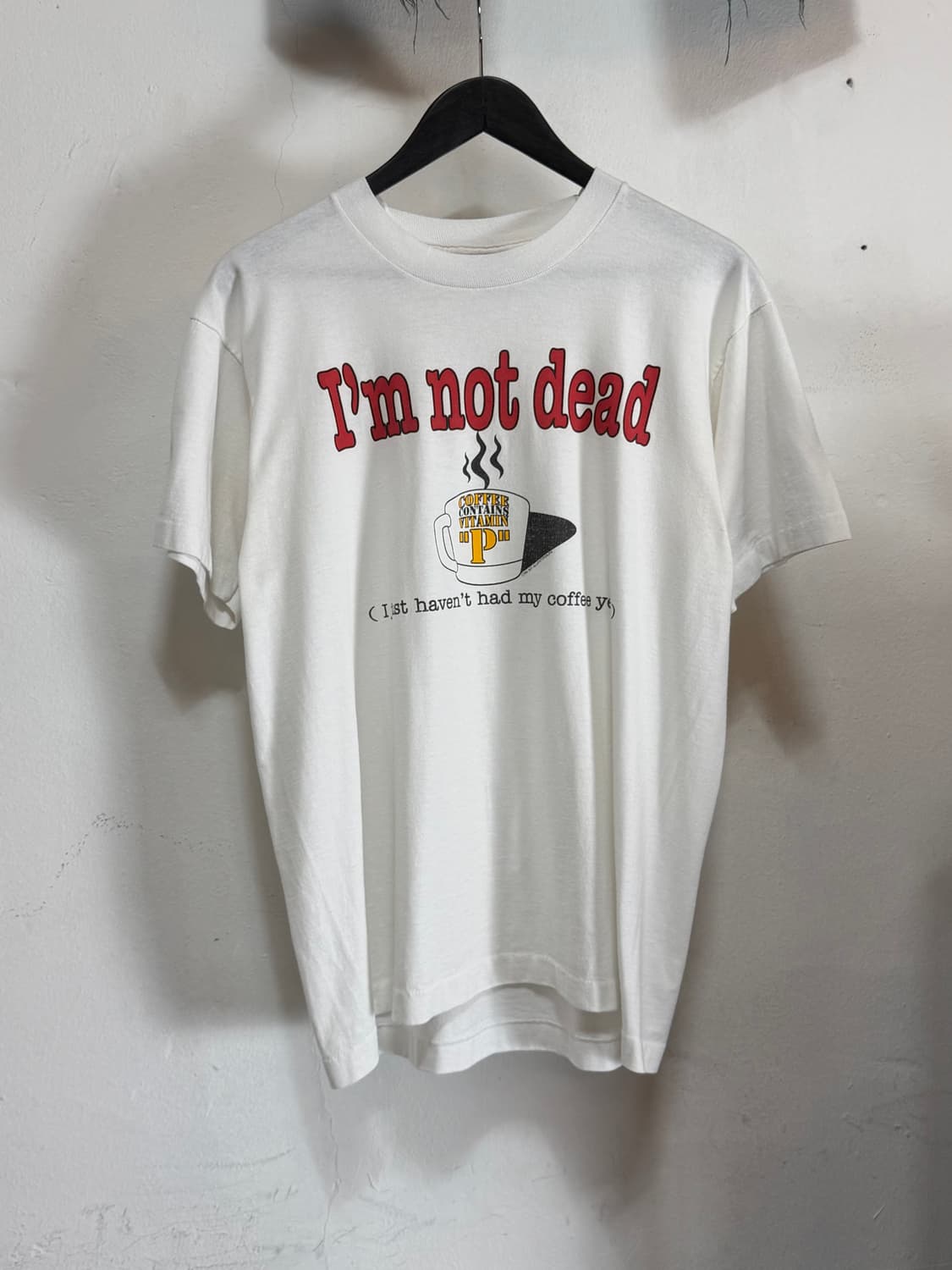 90's 싱글 스티치 I’m Not Dead ☕️ 빈티지 티셔츠 상품이미지2