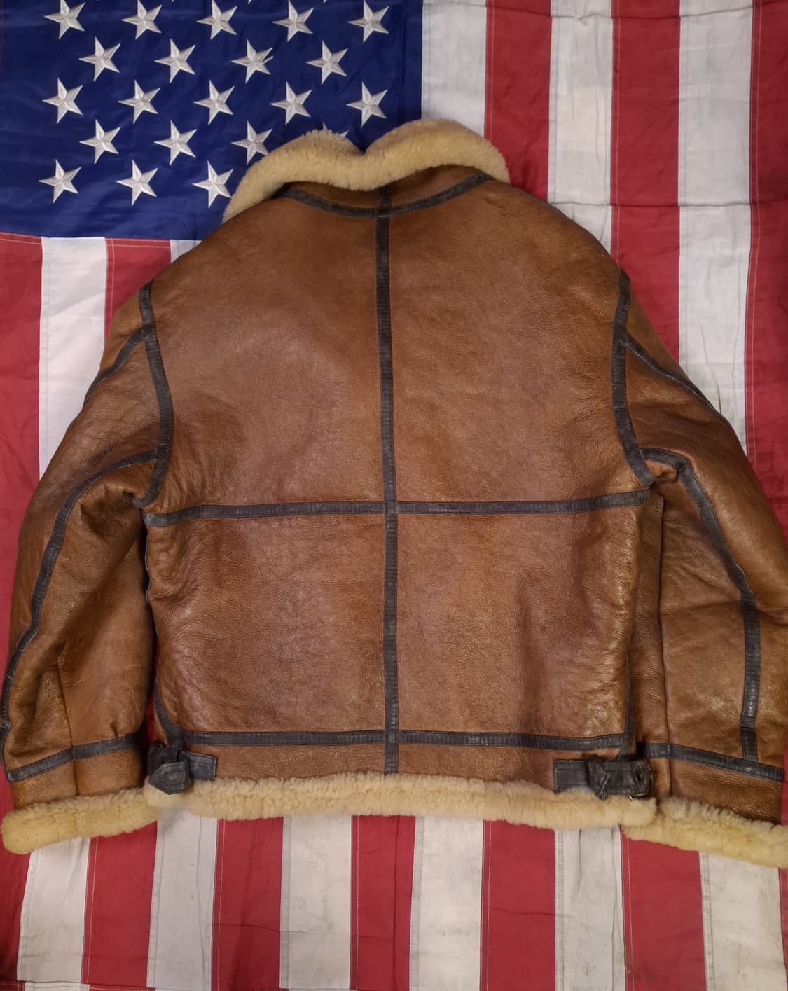 90's 일본판 미공군 B-3 TYPE 리얼레더 항공 폭격기 무스탕 상품이미지10