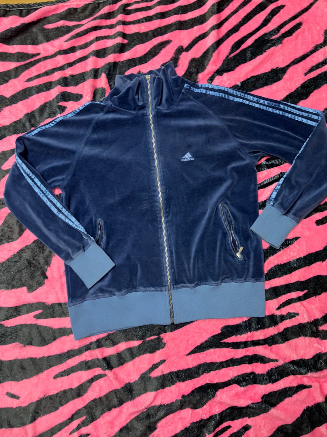 아디다스 희귀 아노깔 블루 벨벳 져지 상품이미지3