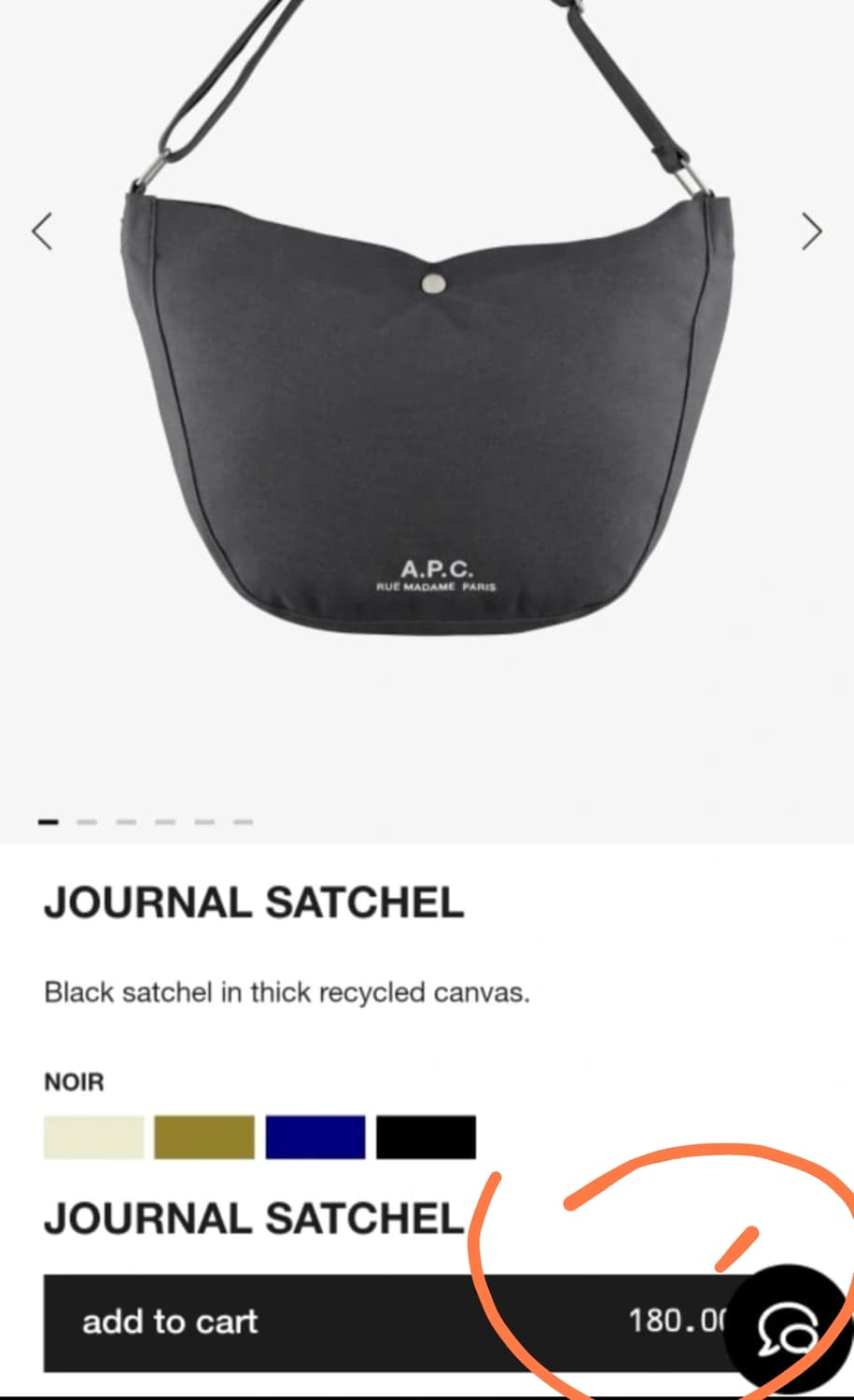 (새상품60%할인)APC 아페쎄 정품 남녀공용 저널 숄더백 블랙 상품이미지2