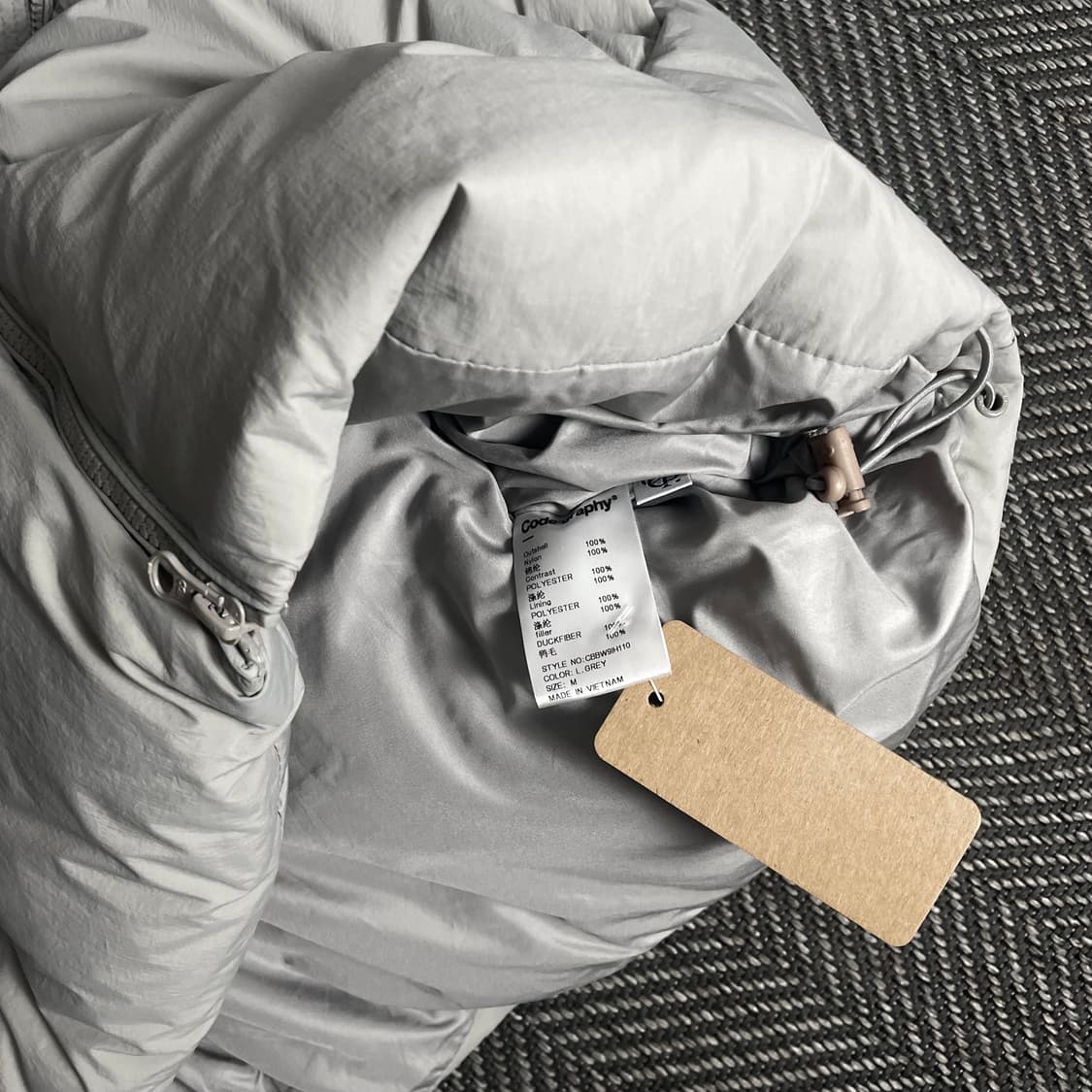 코드그라피 우먼스 덕 다운 푸퍼 크롭 패딩 그레이o 4600 상품이미지6