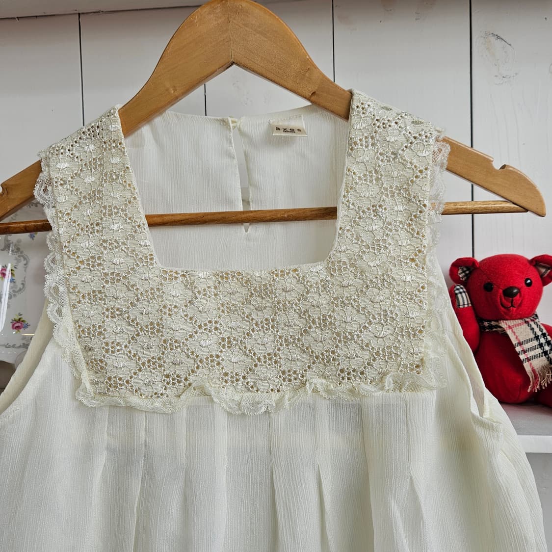 엑시즈팜(Axes Femme) 아이보리 레이스 슬리브리스 상품이미지3