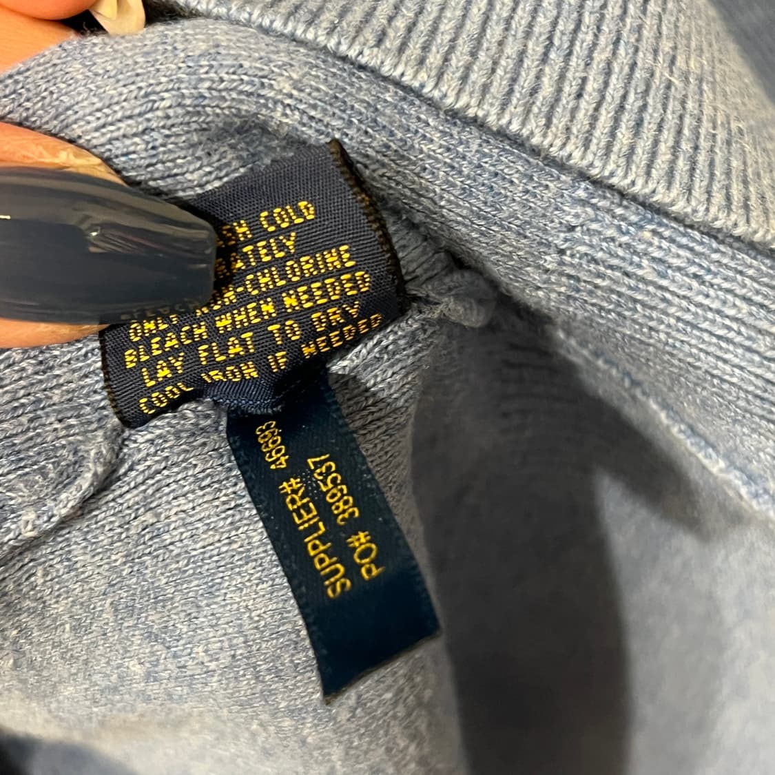 폴로랄프로렌 피마코튼 100% 브이넥 니트 XL 소라 상품이미지6