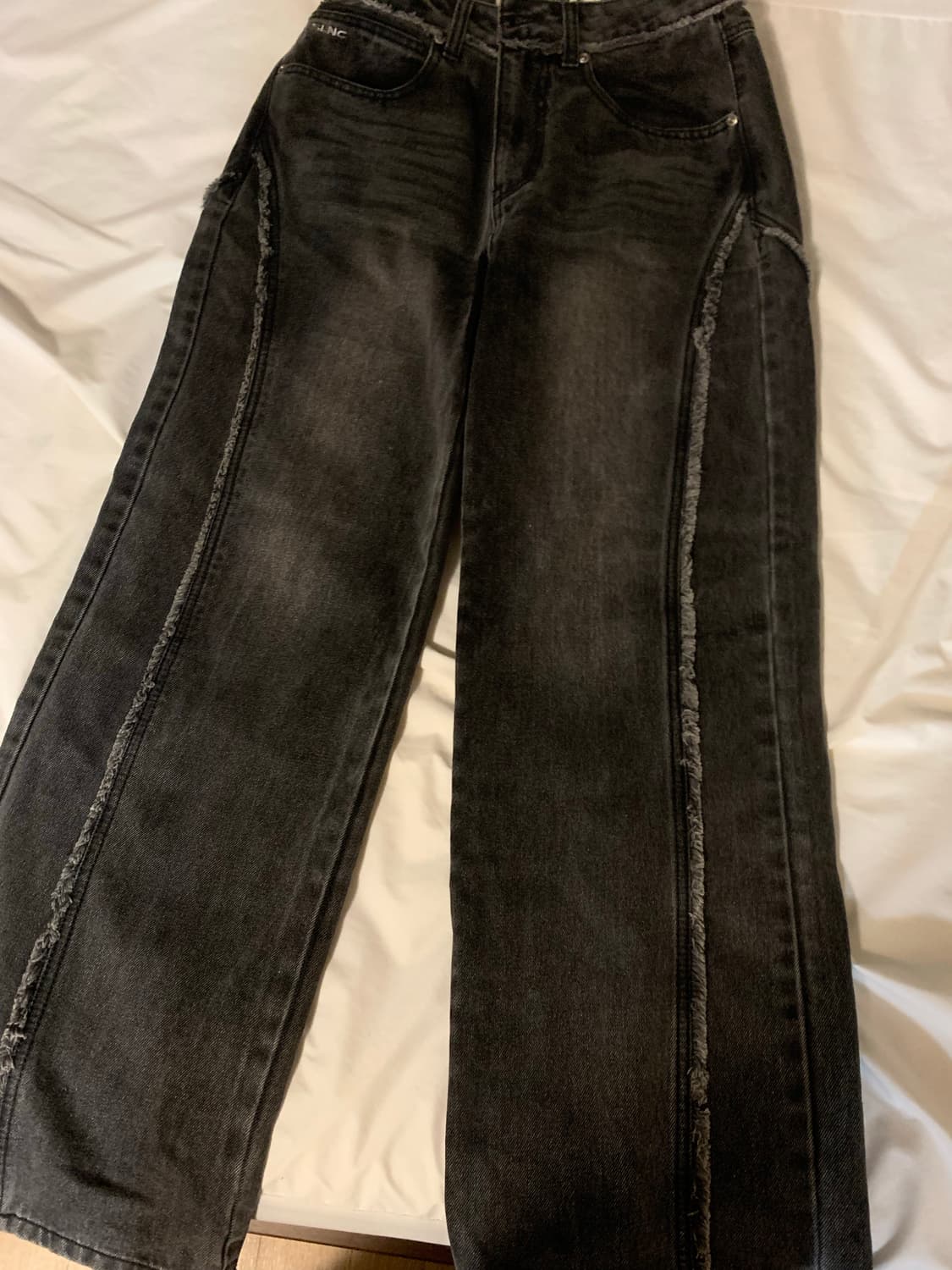 급처) 인사일런스 우먼 테슬 와이드 데님 팬츠 상품이미지7