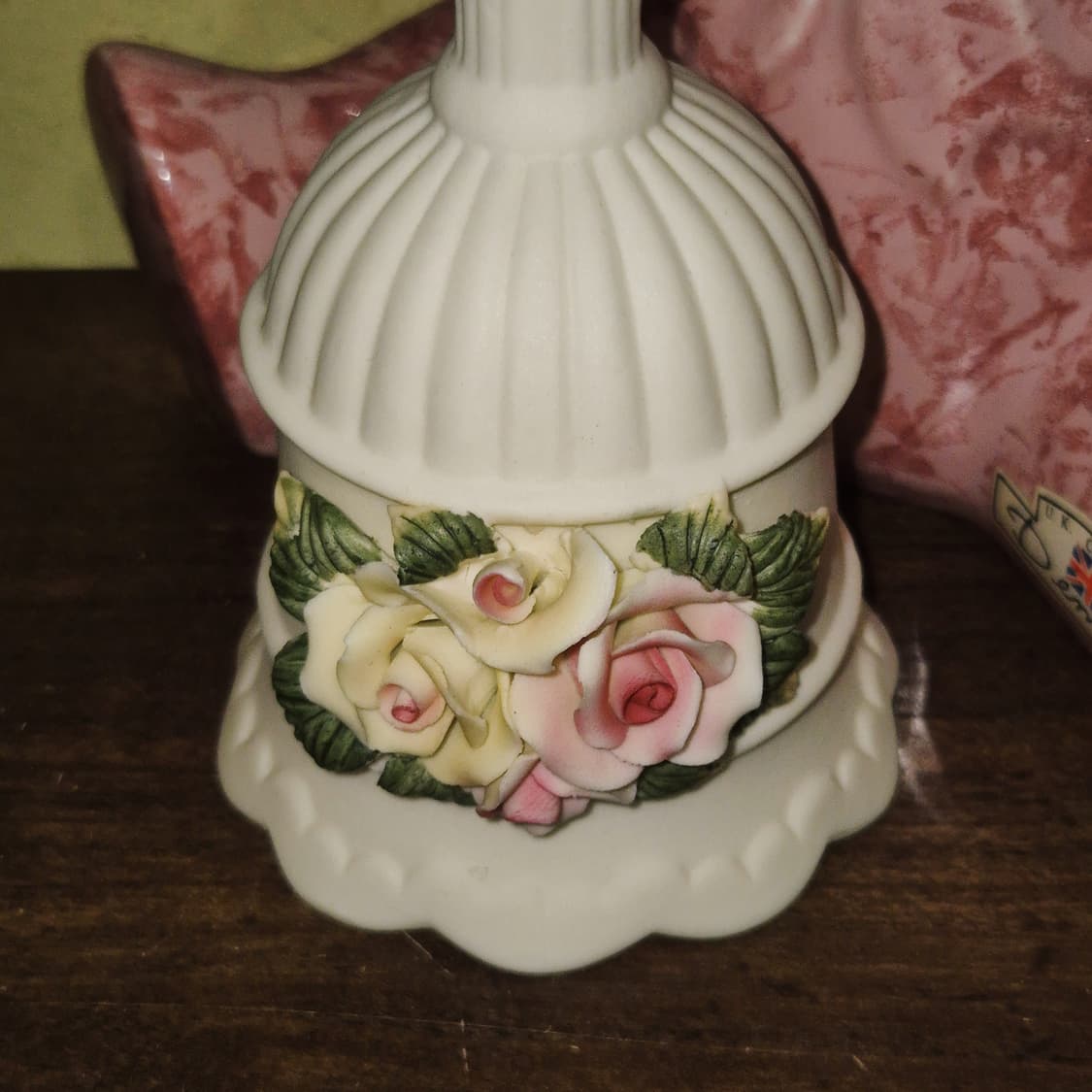 엔틱 핸드 입체 꽃포지 포셀린 탁상&벽걸이 벨 상품이미지3