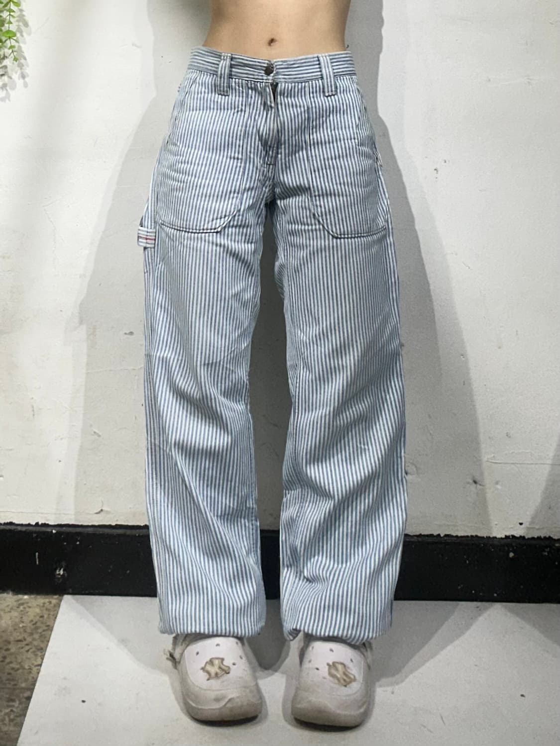 블루블루 히코리 블루 스트라이프 카펜터 와이드 팬츠  상품이미지2