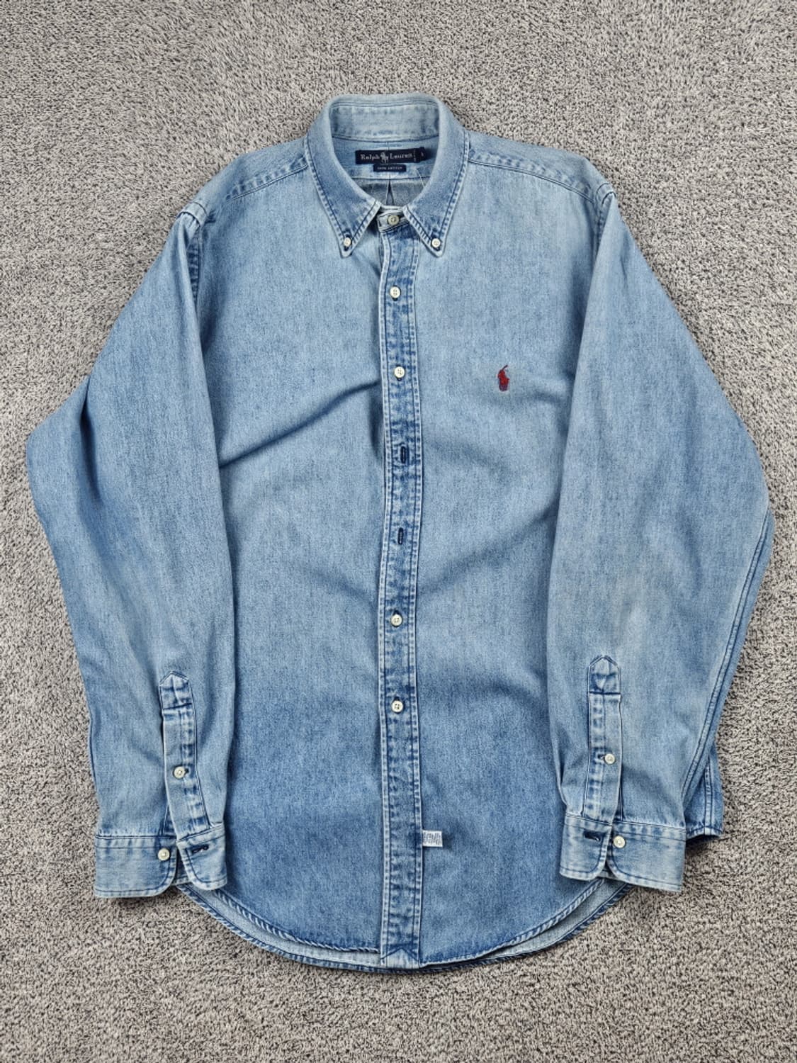 80's 폴로랄프로렌 레드 포니 데님 셔츠 ( L ) / 10534 상품이미지2